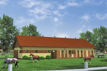  Projekt stajni S21 Stajnia dla koni - 12 boksów (SLN1099) - projekt stajni parterowego - Zdjęcie 1