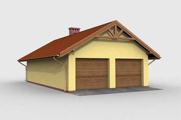  Projekt garażu G1m garaż dwustanowiskowy z pomieszczeniem gospodarczym (SLN1102) - projekt garażu parterowego - Zdjęcie 1
