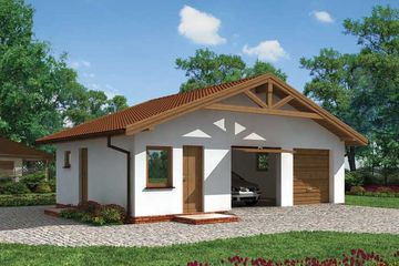  Projekt garażu G3 garaż dwustanowiskowy z pomieszczeniami gospodarczymi (SLN1104) - projekt garażu parterowego - Zdjęcie 1