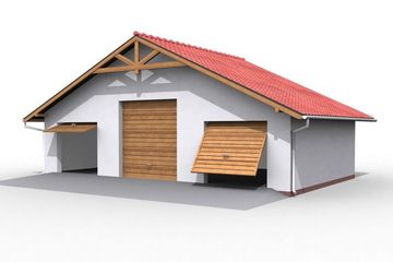  Projekt garażu G7 garaż trzystanowiskowy (SLN1108) - projekt garażu parterowego - Zdjęcie 1
