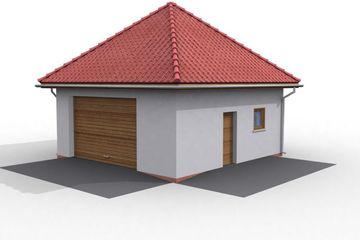  Projekt garażu G12 garaż jednostanowiskowy z podpiwniczeniem (SLN1112) - projekt garażu parterowego - Zdjęcie 1