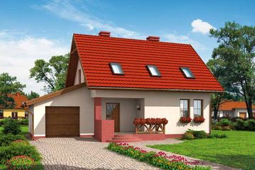  Projekt domu Sevilla (SLN1001) - projekt domu parterowego z poddaszem - Zdjęcie 1