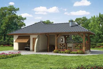  Projekt garażu G24 garaż jednostanowiskowy z pomieszczeniem gospodarczym (SLN1005) - projekt garażu parterowego - Zdjęcie 1