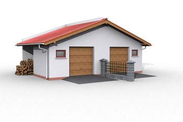  Projekt garażu G19 bliźniak (jeden segment), projekty garaży (SLN1117) - projekt garażu parterowego - Zdjęcie 1