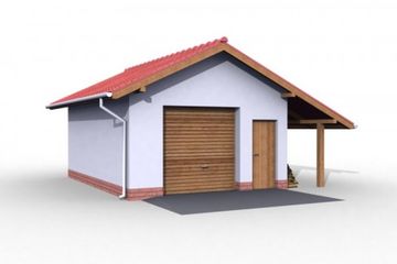  Projekt garażu G21 garaż jednostanowiskowy z pomieszczeniem gospodarczym (SLN1119) - projekt garażu parterowego - Zdjęcie 1