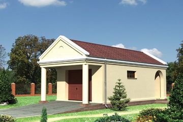  Projekt garażu 28 - murowana – beton komórkowy (KRD1575) - projekt garażu parterowego - Zdjęcie 1