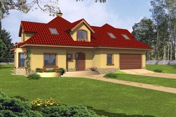  Projekt domu Magnolia II (WRY1015) - projekt domu parterowego z poddaszem - Zdjęcie 1