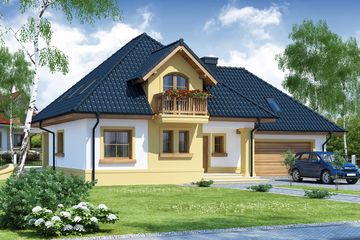  Projekt domu Dandys 2 (WRW1015) - projekt domu parterowego z poddaszem - Zdjęcie 1