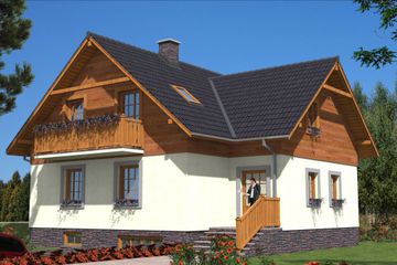  Projekt domu L-62 Dom tradycyjny (BBD1088) - projekt domu parterowego z poddaszem - Zdjęcie 1