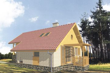  Projekt domu Atol (KSA1263) - projekt domu parterowego z poddaszem - Zdjęcie 1