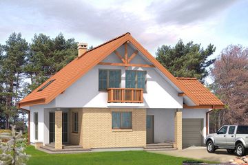  Projekt domu Niziołek II (BSB1037) - projekt domu parterowego z poddaszem - Zdjęcie 1