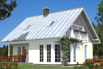 Projekt domu L-37 Dom ustrońska - szkieletowy - parterowy z poddaszem dom o powierzchni 112,50 m², dach dwuspadowy - ujęcie 6