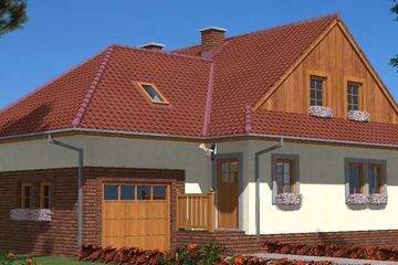  Projekt domu L-40 Dom szkieletowy (BBD1058) - projekt domu parterowego z poddaszem - Zdjęcie 1