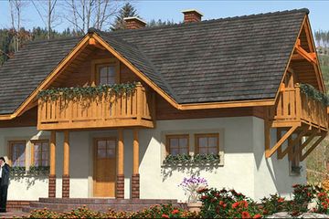  Projekt domu L-71 Dom szkieletowy (BBD1098) - projekt domu parterowego z poddaszem - Zdjęcie 1