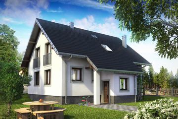  Projekt domu Ibis Eko - murowana – beton komórkowy (KRD2545) - projekt domu parterowego z poddaszem - Zdjęcie 1