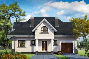  Projekt domu Leda Lux (1386) (KRD2546) - projekt domu parterowego z poddaszem - Zdjęcie 1