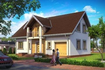  Projekt domu Nowina Polo - murowana – beton komórkowy (KRD2550) - projekt domu parterowego z poddaszem - Zdjęcie 1