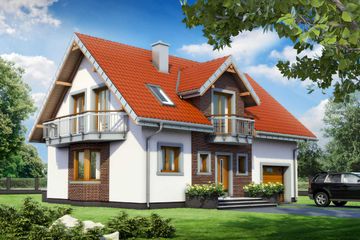  Projekt domu Zofia Mini Eko (1395) (KRD2555) - projekt domu parterowego z poddaszem - Zdjęcie 1