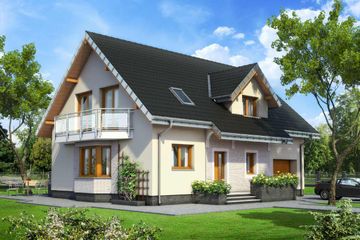  Projekt domu Zoja Lux Eko (1398) (KRD2556) - projekt domu parterowego z poddaszem - Zdjęcie 1