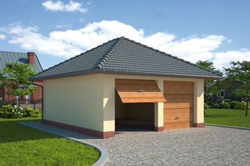  Projekt garażu G32 garaż dwustanowiskowy (SLN1129) - projekt garażu parterowego - Zdjęcie 1