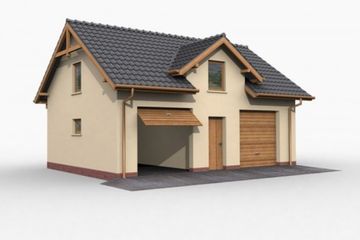 Projekt garażu G34 garaż dwustanowiskowy z poddaszem użytkowym (SLN1130) - projekt garażu parterowego z poddaszem - Zdjęcie 1