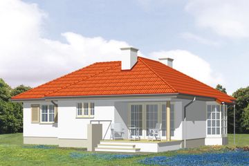  Projekt domu Sasanka (KSA1056) - projekt domu parterowego - Zdjęcie 1