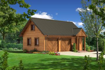  Projekt garażu gd 2 (03l) (KRP1524) - projekt garażu parterowego - Zdjęcie 1