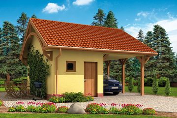  Projekt wiaty garażowej G47 wiata garażowa (SLN1141) - projekt wiaty parterowego - Zdjęcie 1