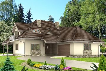  Projekt domu HG-I3 (KRM1039) - projekt domu parterowego z poddaszem - Zdjęcie 1