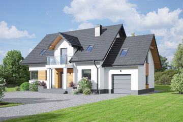  Projekt domu Miechów g (KRP1537) - projekt domu parterowego z poddaszem - Zdjęcie 1