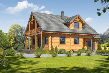  Projekt domu Osiek z garażem dw3 (KRP1538) - projekt domu parterowego z poddaszem - Zdjęcie 1