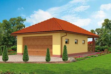  Projekt garażu G60 garaż dwustanowiskowy z pomieszczeniem gospodarczym (SLN1153) - projekt garażu parterowego - Zdjęcie 1