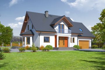  Projekt domu Mirów 11e (KRP1546) - projekt domu parterowego z poddaszem - Zdjęcie 1