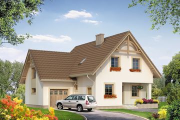  Projekt domu Bluszcz (BSA1346) - projekt domu parterowego z poddaszem - Zdjęcie 1