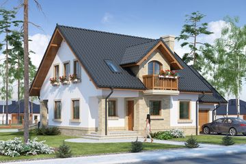  Projekt domu Terezjasz (WRW1018) - projekt domu parterowego z poddaszem - Zdjęcie 1
