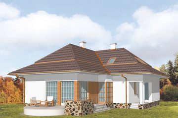  Projekt domu Olimp (KSA1107) - projekt domu parterowego z poddaszem - Zdjęcie 1