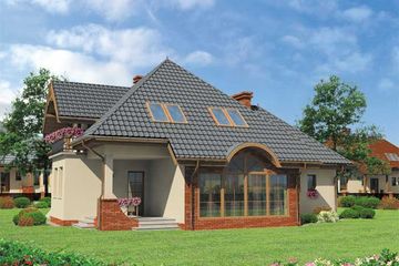  Projekt domu Giza (SLN1047) - projekt domu parterowego z poddaszem - Zdjęcie 1