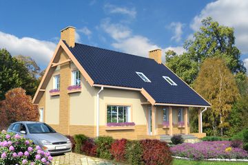  Projekt domu Nicea II LMP51a (WRB1261) - projekt domu parterowego z poddaszem - Zdjęcie 1