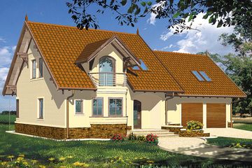  Projekt domu Diuna II (WRH1066) - projekt domu parterowego z poddaszem - Zdjęcie 1