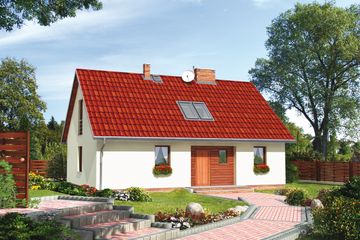  Projekt domu Kokosz - murowana – silikaty (KRD1576) - projekt domu parterowego z poddaszem - Zdjęcie 1