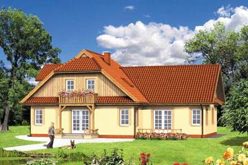  Projekt domu WB-0049 (KRA3627) - projekt domu parterowego z poddaszem - Zdjęcie 1