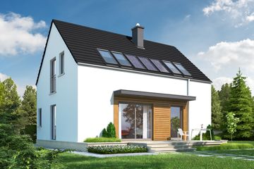  Projekt domu E1 (wersja A) economic (WRC2102) - projekt domu parterowego z poddaszem - Zdjęcie 1