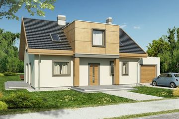  Projekt domu Adaś B garaż (WRD1204) - projekt domu parterowego z poddaszem - Zdjęcie 1