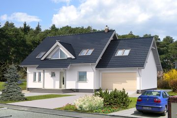  Projekt domu Montreal II DCP180a (WOB1050) - projekt domu parterowego z poddaszem - Zdjęcie 1