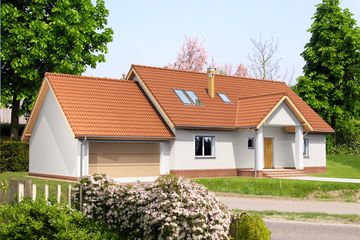  Projekt domu Amsterdam DCP179 (WOB1052) - projekt domu parterowego z poddaszem - Zdjęcie 1