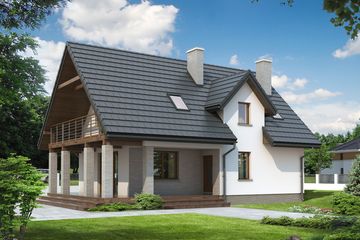  Projekt domu Zięba (BSA1844) - projekt domu parterowego z poddaszem - Zdjęcie 1