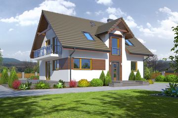  Projekt domu Jaworze 33 (KRP1515) - projekt domu parterowego z poddaszem - Zdjęcie 1