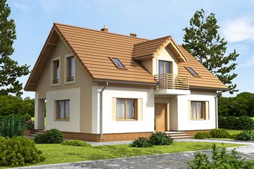  Projekt domu Kardamon 2 (WOF1038) - projekt domu parterowego z poddaszem - Zdjęcie 1