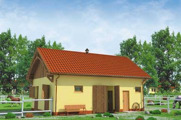  Projekt stajni S1 stajnia dla koni - 2 boksy (SLN1079) - projekt stajni parterowego - Zdjęcie 1