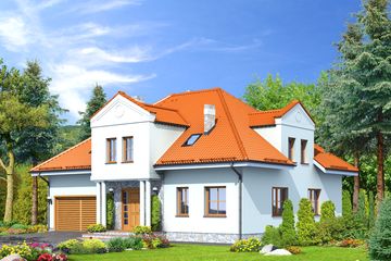  Projekt domu Szczepanowice (KRP1056) - projekt domu parterowego z poddaszem - Zdjęcie 1